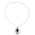 Obsidian pendant necklace, 'Lunar Obsidian' - Modernist Silver and Obsidian Pendant Necklace from Mexico