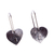 Sterling silver drop earrings, 'Hearts on Fire' - 925 Sterling Textured Silver Heart Drop Earrings from Mexico (image 2d) thumbail