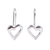 Sterling silver drop earrings, 'Heart Waves' - 925 Sterling Silver Curved Heart Drop Earrings from Mexico (image 2a) thumbail