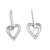 Sterling silver drop earrings, 'Heart Waves' - 925 Sterling Silver Curved Heart Drop Earrings from Mexico (image 2d) thumbail
