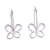 Sterling silver drop earrings, 'Silver Butterflies' - 925 Sterling Silver Butterfly Drop Earrings from Mexico (image 2d) thumbail
