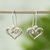 Sterling silver heart drop earrings, 'Mother's Heart' - 925 Sterling Silver Curly Heart Drop Earrings from Mexico thumbail