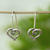Sterling silver heart drop earrings, 'Curled Hearts' - 925 Sterling Silver Curled Heart Drop Earrings from Mexico thumbail