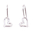 Sterling silver heart drop earrings, 'Asymmetrical Hearts' - Asymmetrical Heart Sterling Drop Earrings from Mexico (image 2a) thumbail