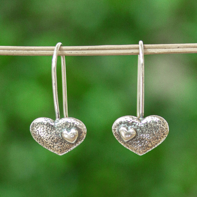 Sterling silver drop earrings, Love of Mine