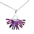 Titanium pendant necklace, 'Dragon Betta Fin' - Purple Titanium and Sterling Silver Necklace from Mexico