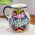 Ceramic pitcher, 'Colors of Mexico' - Colorful Talavera-style Ceramic Pitcher (image 2b) thumbail