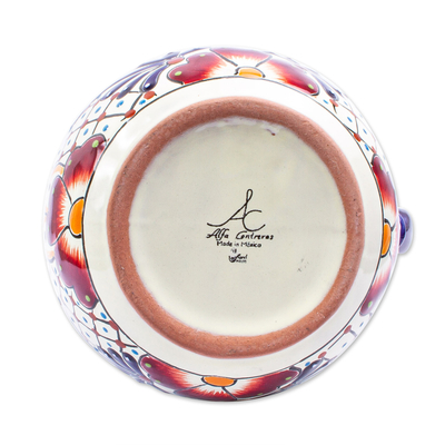 Ceramic pitcher, 'colours of Mexico' - colourful Talavera-style Ceramic Pitcher