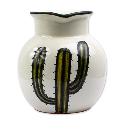 Keramikkrug „Saguaro“ – handgefertigter Kaktuskrug aus Mexiko