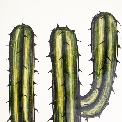 Keramik-Servierschale „Saguaro“ – handgefertigte Keramik-Servierschale mit Kaktus-Motiv