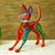 Wood alebrije figurine, 'Mexican Hairless Dog in Red' - Orange Copal Wood Mexican Hairless Dog Alebrije Figurine (image 2b) thumbail