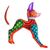 Alebrije-Figur aus Holz - Orangefarbener mexikanischer haarloser Hund aus Kopalholz, Alebrije-Figur