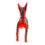 Wood alebrije figurine, 'Mexican Hairless Dog in Red' - Orange Copal Wood Mexican Hairless Dog Alebrije Figurine