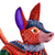 Wood alebrije figurine, 'Mexican Hairless Dog in Red' - Orange Copal Wood Mexican Hairless Dog Alebrije Figurine