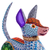 Copal wood alebrije, 'Mexican Hairless Dog in Jade' - Blue Copal Wood Mexican Hairless Dog Alebrije from Mexico (image 2f) thumbail