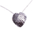Sterling silver pendant necklace, 'Heart on Fire' - Sterling Textured Silver Heart Pendant Necklace from Mexico (image 2b) thumbail