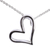 Sterling silver pendant necklace, 'Asymmetrical Heart' - 925 Sterling Silver Heart Pendant Necklace from Mexico (image 2b) thumbail