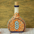 Ceramic decanter, 'Floral Spirits' - Talavera Style Tequila Decanter in Floral Design from Mexico thumbail