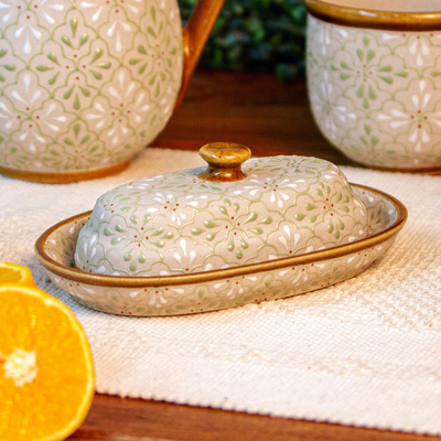 handmade pottery butter dish