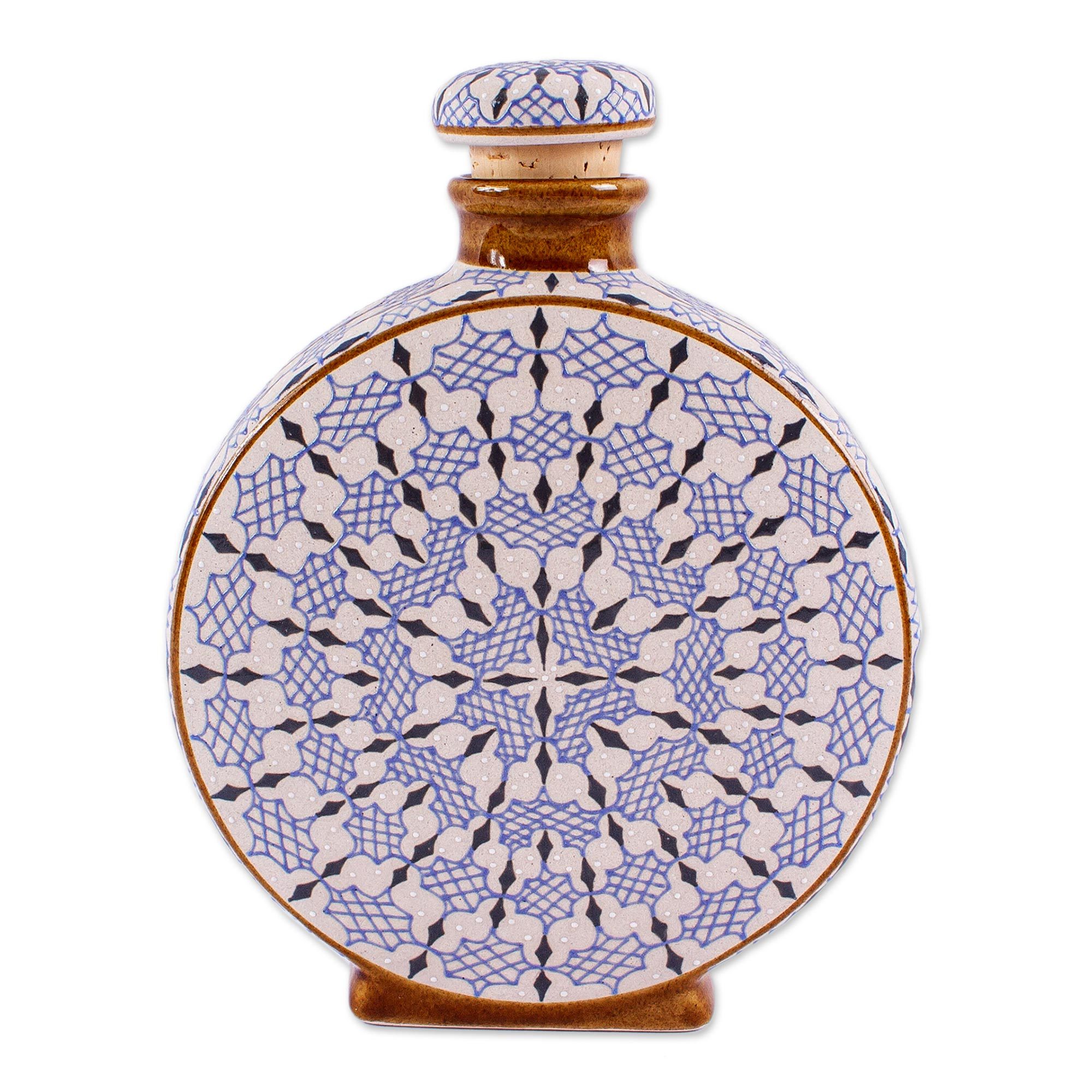 Handmade Ceramic Tequila Decanter and Cups (6)  of Dew NOVICA