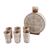 Ceramic tequila set, 'Flourish in Green' (set for 6) - Handmade Ceramic Tequila Decanter and Cups (6)