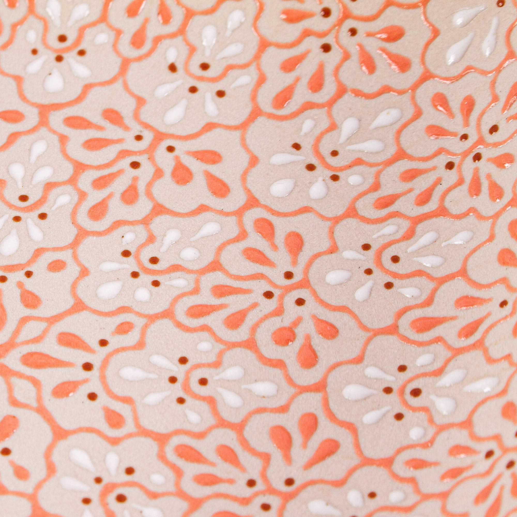 Ceramic Serving Plate from Mexico - Flourish in Coral | NOVICA