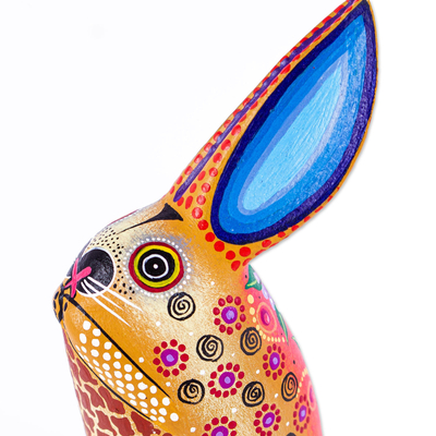 Figurilla de alebrije de madera - Figura Alebrije de Conejo de Madera de Copal de México