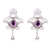 Amethyst dangle earrings, 'Wondrous Desire' - Amethyst and Sterling Silver Dangle Earrings from Mexico (image 2a) thumbail