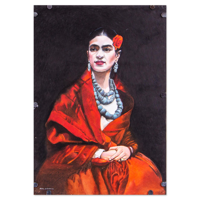 'Calm Frida' (2021) - Signed and Mounted Portrait of Frida Kahlo from Mexico