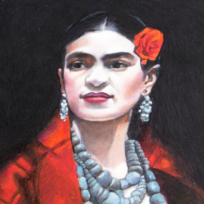 'Calma Frida' (2021) - Retrato firmado y montado de Frida Kahlo de México