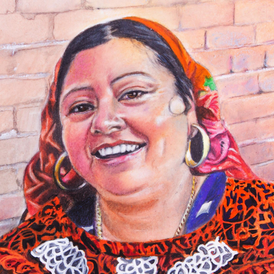 'Zapote Vendor' (2021) - Signiertes und montiertes Porträt eines Zapote-Verkäufers aus Mexiko