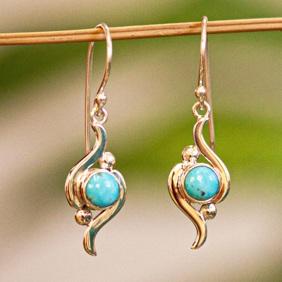 Turquoise dangle earrings, Flux