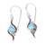 Turquoise dangle earrings, 'Flux' - Taxco Silver and Turquoise Dangle Earrings from Mexico (image 2b) thumbail