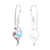 Turquoise dangle earrings, 'Flux' - Taxco Silver and Turquoise Dangle Earrings from Mexico (image 2c) thumbail
