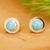 Turquoise stud earrings, 'Pride of Taxco' - Natural Turquoise Stud Earrings (image 2) thumbail