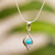 Taxco silver and turquoise pendant necklace, 'Flux' - Taxco Silver and Turquoise Pendant Necklace from Mexico (image 2) thumbail