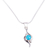 Taxco silver and turquoise pendant necklace, 'Flux' - Taxco Silver and Turquoise Pendant Necklace from Mexico (image 2b) thumbail