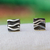 Taxco silver patterned stud earrings, 'Curvilinear' - Patterned Taxco Silver Square Stud Earrings from Mexico (image 2) thumbail