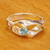 Blue topaz solitaire ring, 'Deepness' - 925 Sterling Silver and Blue Topaz Ring from Mexico thumbail