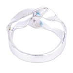 Blue topaz solitaire ring, 'Deepness' - 925 Sterling Silver and Blue Topaz Ring from Mexico