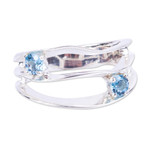 Blue topaz cocktail ring, 'Consonance' - Blue Topaz Sterling Silver Cocktail Ring from Mexico