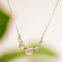 Sterling silver pendant necklace, 'Lunar Orbs'