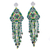 Beaded agate waterfall earrings, 'Summertime Rain' - Handcrafted Agate and Seed Bead Floral Waterfall Earrings