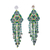 Beaded agate waterfall earrings, 'Summertime Rain' - Handcrafted Agate and Seed Bead Floral Waterfall Earrings