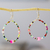 Beaded agate dangle earrings, 'Rainbow of Light' - Handcrafted Agate and Seed Bead Dangle Earrings with Silver