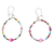 Beaded agate dangle earrings, 'Rainbow of Light' - Handcrafted Agate and Seed Bead Dangle Earrings with Silver (image 2b) thumbail
