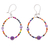 Beaded agate dangle earrings, 'Rainbow of Lilacs' - Handcrafted Purple Agate and Seed Bead Dangle Earrings (image 2b) thumbail