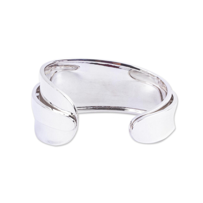 Sterling silver cuff bracelet, 'Liquid Asset' - Modern Sterling Silver Cuff Bracelet