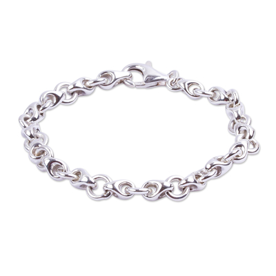 Taxco Silver Cable Chain Bracelet from Mexico