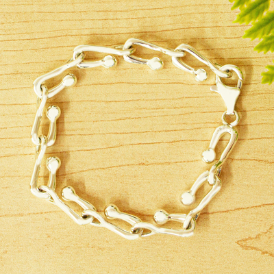 Sterling silver link bracelet, Silver Harmony